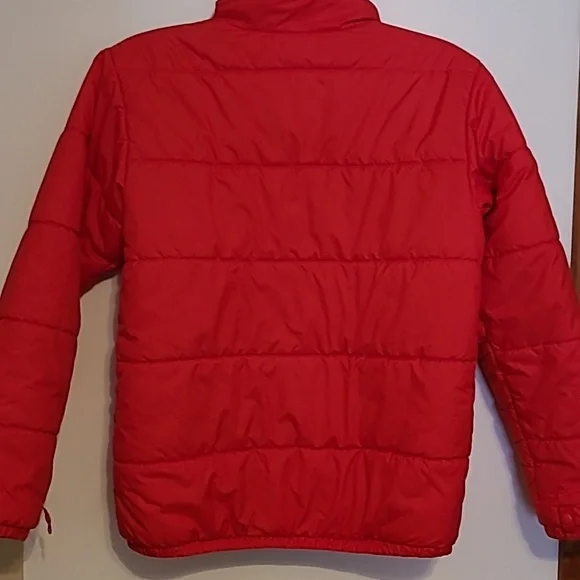 The North Face red zip puffer jacket boys L